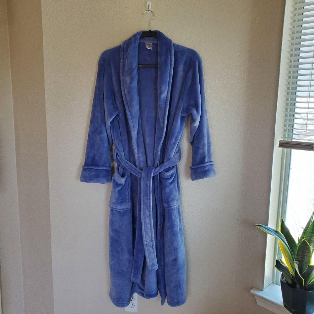 NATORI PLUSH ROBE W/BELT M PURPLE - Picture 8 of 9